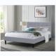 Twin / Full / Queen Upholstered Platform Bed Frame With Fabric Headboard Wooden Slat
