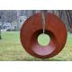 Rusty Monumental Corten Steel Sculpture , Abstract Metal Garden Sculptures