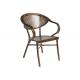 UV Resistance Furniture Outdoor Restaurant Brown Aluminum Dining Chairs With Arm