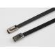 Polyester Coated Ball Lock Stainless Steel Cable Tie , Reinforced Zip Ties Anti Rust