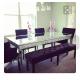 Sophia Silver Glass Dining Table , 160 * 90 * 75cm Mirror Dining Room Table