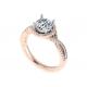 Round Cut 18K Rose Gold Ring For Engagement S11 SI2 VS1 Average Clarity