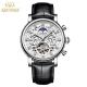 Durable Tourbillon Skeleton Watch Silver Case  Moonphase Automatic Watch