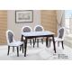 Nordic Style Faux Marble Dinette Deep Walnut Color With Durable Structure