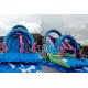 Animated Comic Character Big Kids Ground Inflatable Dry Slide With Arch Door