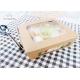 Clear Windowed Kraft Paper Takeaway Boxes For Fruit Salad Oil Resistant