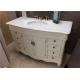 Crystal White 22 Wide Marble Vanity Countertops With Oval Sink And Three Faucet Holes