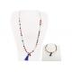 Polished Gemstone Beaded Necklaces Unisex Natural Gemstone Jewelry With Tassel