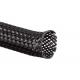 Expandable Black Braided Nylon Sleeve Flexible Custom Diameter High Strength
