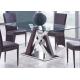 Tempered Glass 150cm Chromed Steel 52kgs Modern Dining Table