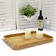 Bamboo breakfast butler serving tray with stainless steel handles