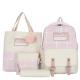 Women Travel Backpack Sets 4pc Sturdy Laptop Backpack Teens Canvas