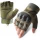 Flexible Fingerless Tactical Combat Gloves Debossed Polyurethane