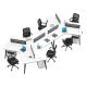 Modern Open Working Area Office Workstations with Customizable Desk and 2 / 4 / 6 Seats
