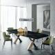 Modern Ceramic Marble Top Dining Table 10 Seat With Metal X Base