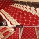 Luxury Hotel Step Rugs Carpet Wine Red Color Grid Pattern Classical Style