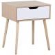 Contemporary Veneer Small Timber Bedside Table 12 inch nightstand