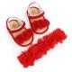 New style Lace flower hairpin lovely Princess barefoot  baby girl sandals