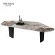 Black  White Marble Stone Top Coffee Table Sets Stainless Steel L140xW60xH38cm
