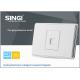 One hole new design supplier pure white wall electric telephone socket outlet