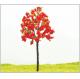 9cm, 11cm Red Custom Miniature Model Trees For City Planning Layout