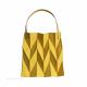 Popular Women Recycled Shopping Bag Rhomboidal Pleated Shape Medium Size