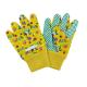 Colorfull Children's Gardening Flower Pattern Gloves with Anti-slip PVC Dots Cotton Palm