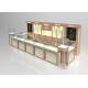 Wooden Glass Beige Color Jewellery Shop Display Cabinets , Jewelry Display Plinths
