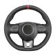 Car Accessories Stitched Genuine Leather Steering Wheel Cover Red Strip for MG ZS EV HS MG3 MG5 MG6 EZS