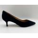 Black Comfortable Women'S Closed Toe Low Heel Dress Shoes Black Soft Suede Leather