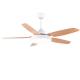 5 ABS Blade Fandelier 52 Inch Ceiling Fan With Light White And Brown