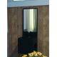 High Toughness Wash Basin Cabinets Black Matted Surface With Mirror