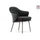 Black Metal Frame Restaurant Dining Chair Leather / Fabric Upholstered Durable