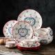 Nordic Style Porcelain Tableware Set , Hand Painted Ceramic Plates And Bowls For