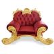 YLX-3105 Sexy Red Cover Golden Finish Tube Queen Single Seat Sofa Chair