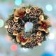Outdoor Silk Fake Flower Wreath With Lights 20cm 30cm For Christmas