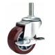 Small Red Screw PU caster with brake,  2,2.5,3 light duty polyurethane Caster for Basket, Moving castor