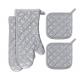 Waterproof Protective Silver Oven Mitts Heat Insulation Customized Patterns 