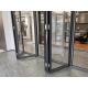 Double Tempered Glass Black Aluminum Bifold Doors , Sliding Folding System Doors