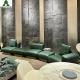 1800*1000mm Hotel Lobby Furniture Home Office Luxury Green Leather Modular Sofa Set