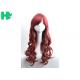 White Women 26'' Long Wavy Synthetic Hair Wigs Body Wave Side Part With Bangs