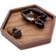 Round Wooden Jewelry Display Tray 13.5x12.2x1.9cm For Ring Necklace