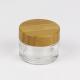 40ml 75ml 180ml Transparent Cosmetic Glass Jars With Bamboo Lid