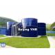 Blue Glass Lined Water Storage Tanks , Glass Coated Steel Tanks Easy Installation