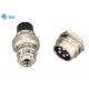 Straight Silver Plated Plug Gx16 Aviation Connector 5 Pin Male And Female