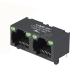 LPJE201NWNL RJ45 1X2 Modular Jack without Integrated Magnetics Tab UP Green/Green LED