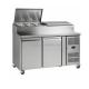 2 Door Stainless Steel Commercial Salad Bar Table Refrigerated Vegetable Fruit Display Chiller Fridge Pizza With Gn Pans