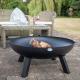 Modern Black Garden Corten Steel Fire Pit Round Outdoor Fire Bowl