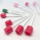 Colorful Dental cleaning Sponge Individually Wraped Dentrifice Flavored Oral Swab Stick with Paper Stick