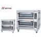 Stainless Steel High End Commercial Bakery Kitchen Equipment Two Deck Four Trays Gas Oven